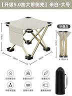 Portable Folding Camping Stool for Fishing Hiking Camping Seat with Carry Bag -Beige / S