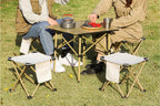 Portable Folding Camping Stool for Fishing Hiking Camping Seat with Carry Bag -Beige / L