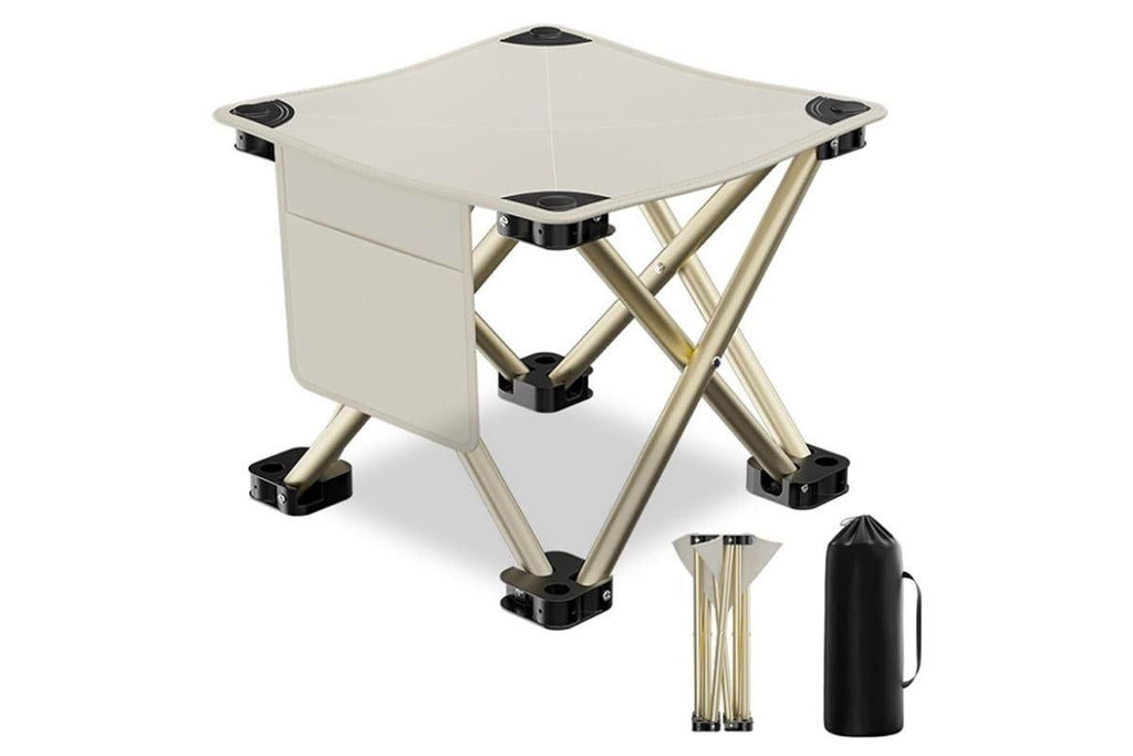 Portable Folding Camping Stool for Fishing Hiking Camping Seat with Carry Bag -Black / L