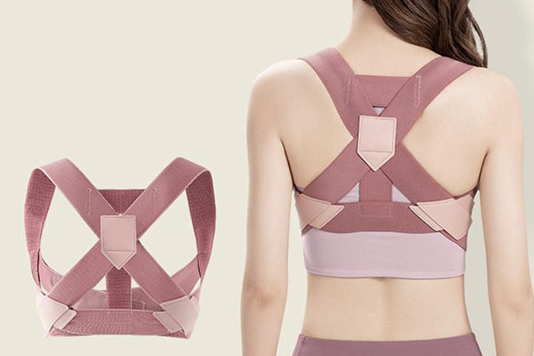 Posture Corrector Clavicle Support Back Straight Shoulders Brace Strap -Pink / M