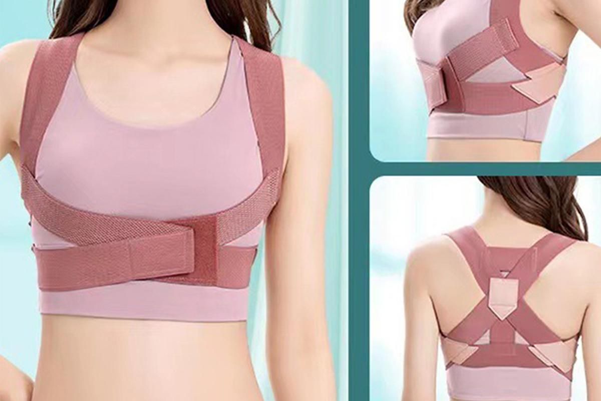 Posture Corrector Clavicle Support Back Straight Shoulders Brace Strap -Pink / S
