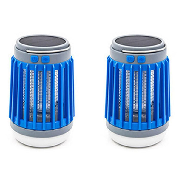 2pcs Solar and USB Mosquito Killer Camp Lamp Flashlight -Blue