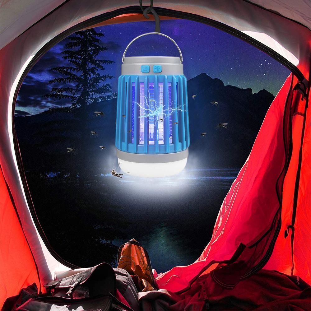 2pcs Solar and USB Mosquito Killer Camp Lamp Flashlight -Blue