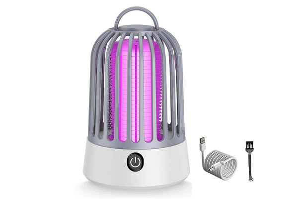 Electric Mosquito Killer Lamp Insect Catcher Fly Bug Zapper Trap LED Purple Lamp Mozzie -Grey