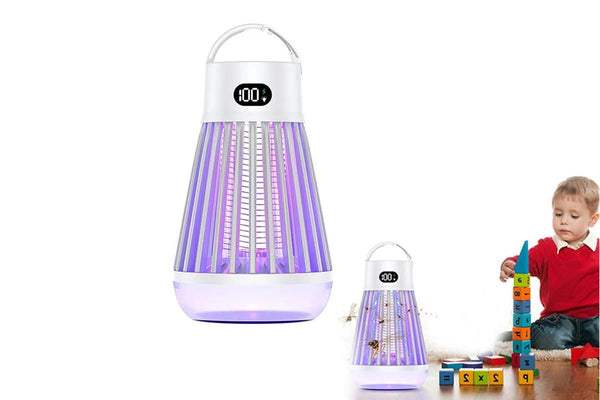 Electric Zapper Portable Rechargeable Mosquito Killer Lamp Trap -White