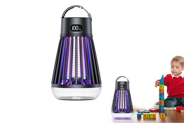 Electric Zapper Portable Rechargeable Mosquito Killer Lamp Trap -Black