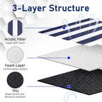 Outdoor Picnic Blanket Waterproof Mat Extra Wide Camping Tent Ground Sheet for Hiking and Outdoor Activities - Black M