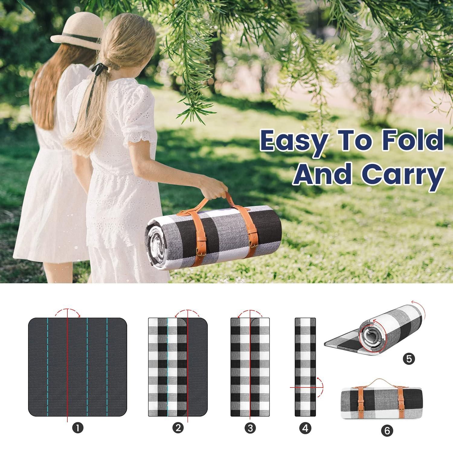 Outdoor Picnic Blanket Waterproof Mat Extra Wide Camping Tent Ground Sheet for Hiking and Outdoor Activities - Blue S