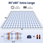 Outdoor Picnic Blanket Waterproof Mat Extra Wide Camping Tent Ground Sheet for Hiking and Outdoor Activities - Sky Blue L