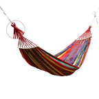 Striped Hanging Hammock 185 x 80cm Swing Single People Swing Heavy Duty Camping Hammock-Red