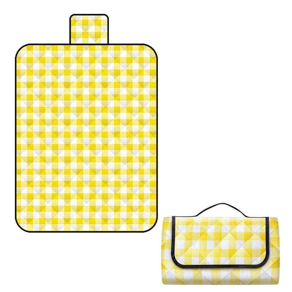 Foldable Picnic Mat Water-resistant Soft Camping Blanket Beach Outdoor Mat Yellow S