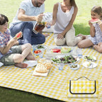 Foldable Picnic Mat Water-resistant Soft Camping Blanket Beach Outdoor Mat Yellow S