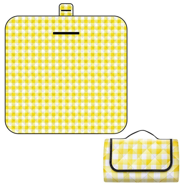 Foldable Picnic Mat Water-resistant Soft Camping Blanket Beach Outdoor Mat Yellow L