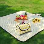 Foldable Picnic Mat Water-resistant Soft Camping Blanket Beach Outdoor Mat Yellow L