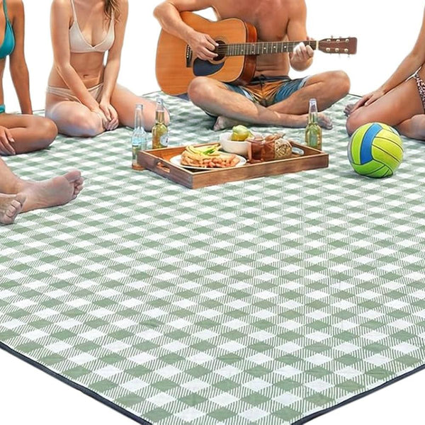 Waterproof Picnic Blanket Beach Outdoor Camping Mat Large Foldable Green