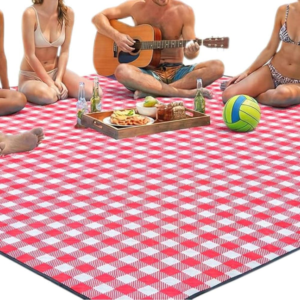 Waterproof Picnic Blanket Beach Outdoor Camping Mat Large Foldable Red