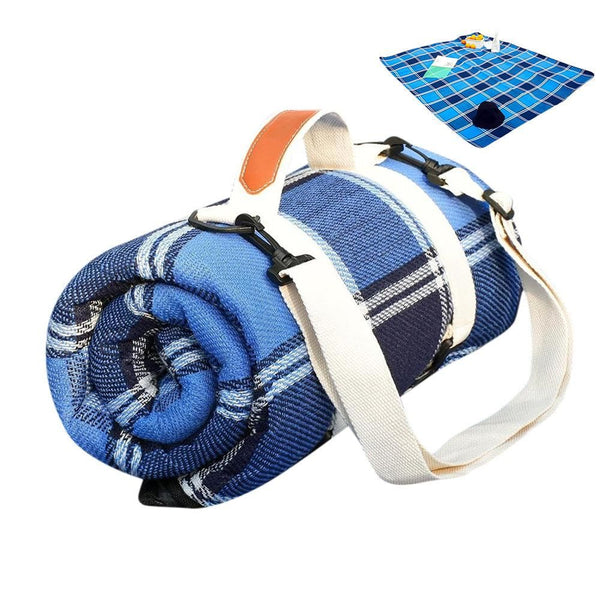 Waterproof Picnic Blanket Beach Outdoor Camping Mat Large Foldable Blue