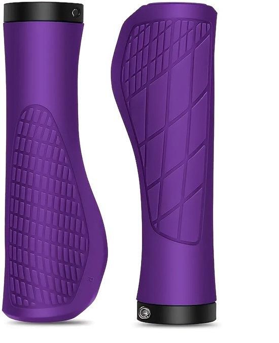 1 Pair Bicycle Handlebar Grips Mountain Bike with Installation Tools - Purple