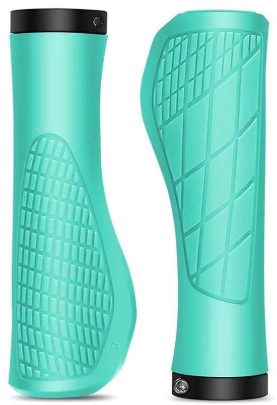 1 Pair Bicycle Handlebar Grips Mountain Bike with Installation Tools - Cyan