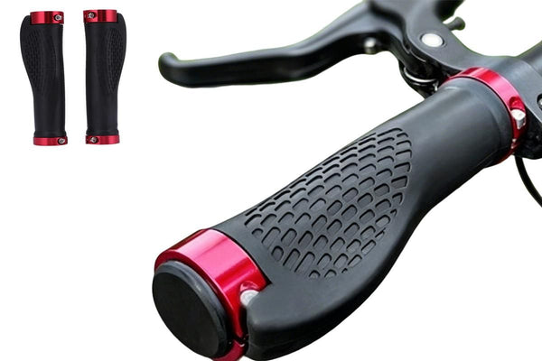 Ergonomic Lock-On Bicycle Handlebar Grips - Red