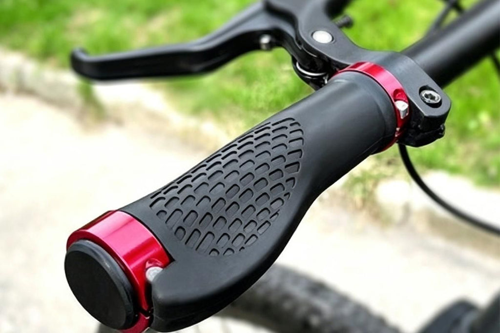 Cycling Lock-On MTB Ergonomic Mountain Bike Rubber Grips Bicycle Handlebar - Red
