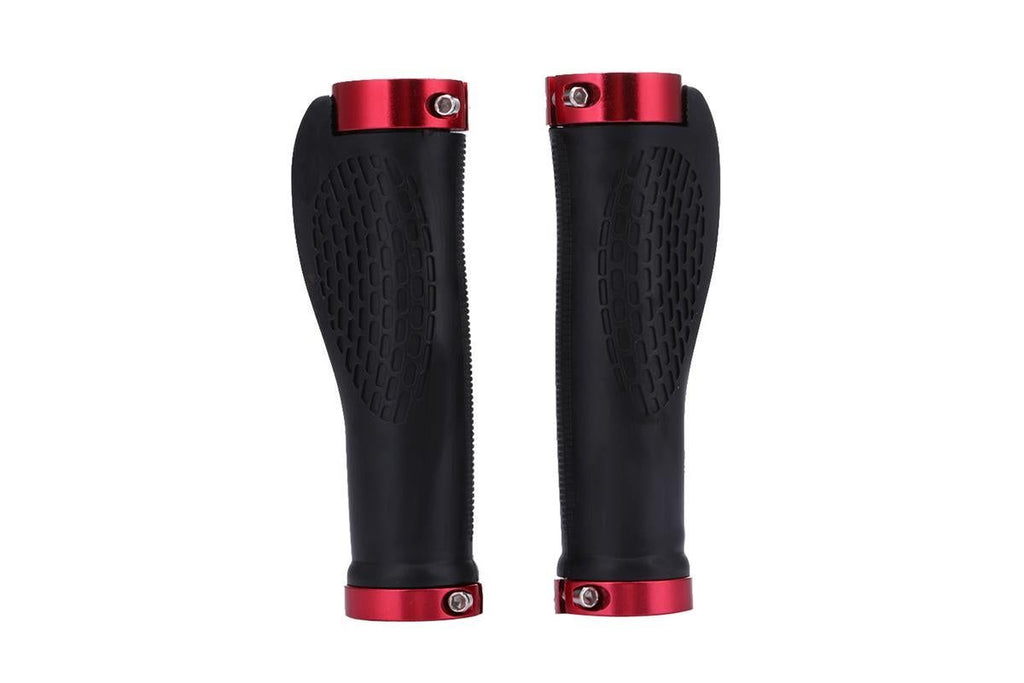 Cycling Lock-On MTB Ergonomic Mountain Bike Rubber Grips Bicycle Handlebar - Red