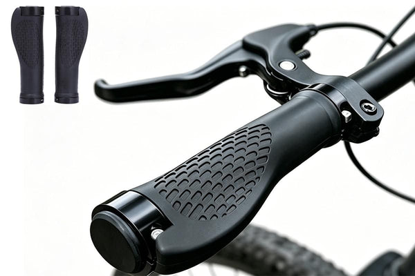 Ergonomic Lock-On Bicycle Handlebar Grips - Black