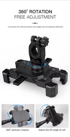Black Secure Grip Bike Phone Mount Adjustable 360 Rotation Bicycle Handlebar Holder Universal Cradle For Mtb & Road Cycling Mounts & Holders