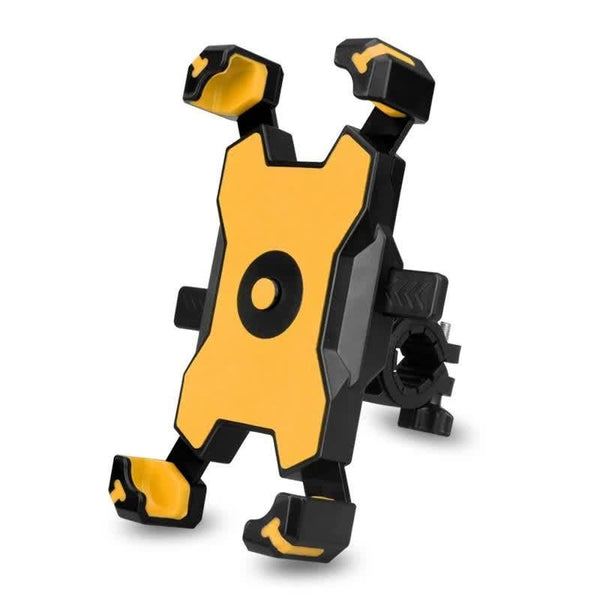 Adjustable 360 Rotation Bicycle Handlebar Secure Grip Phone Mount - Yellow