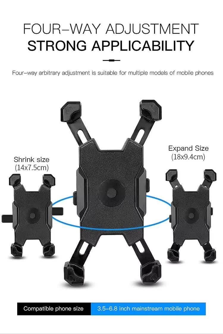 Yellow Secure Grip Bike Phone Mount Adjustable 360 Rotation Bicycle Handlebar Holder Universal Cradle For Mtb & Road Cycling Mounts & Holders
