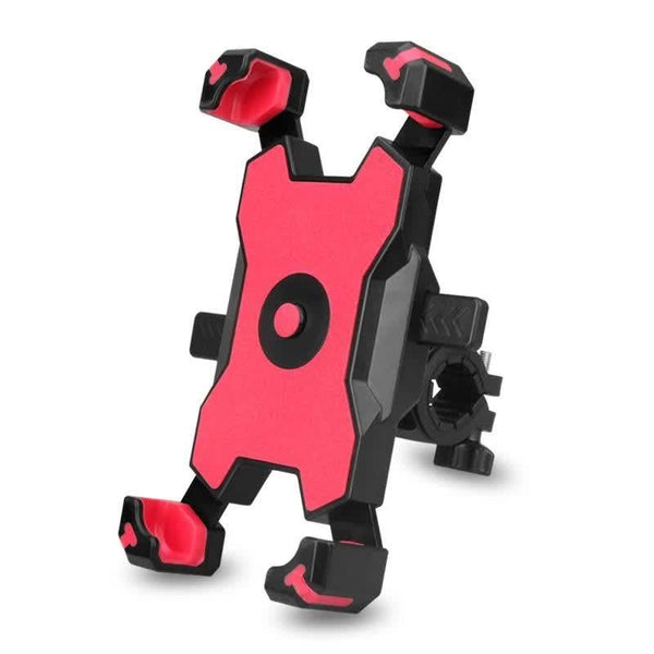 Adjustable 360 Rotation Bicycle Handlebar Secure Grip Phone Mount - Red