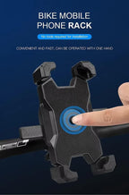 Blue Secure Grip Bike Phone Mount Adjustable 360 Rotation Bicycle Handlebar Holder Universal Cradle For Mtb & Road Cycling Mounts & Holders