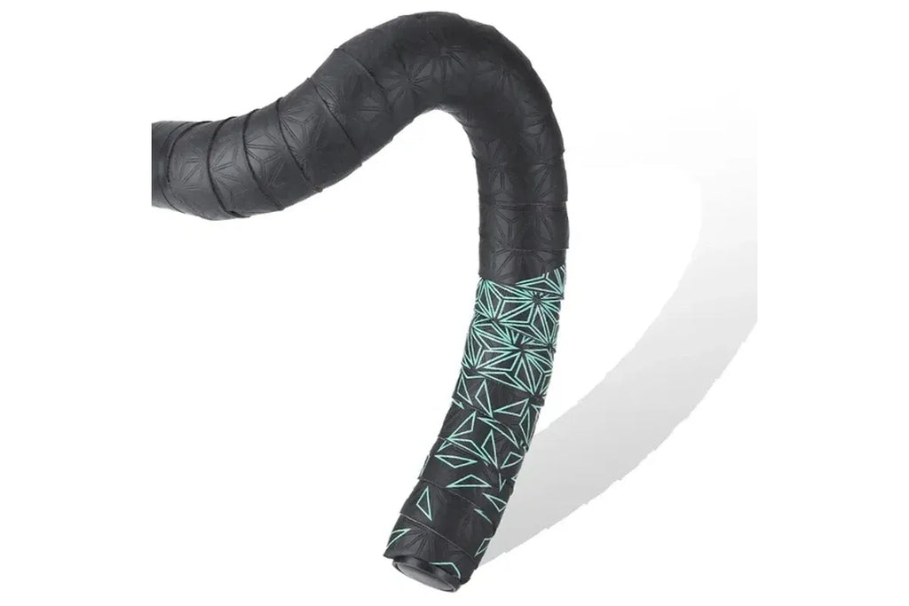 Road Bike Handlebar Tape AntiSlip AntiVibration PU with Bar End Plugs - Triangle Green