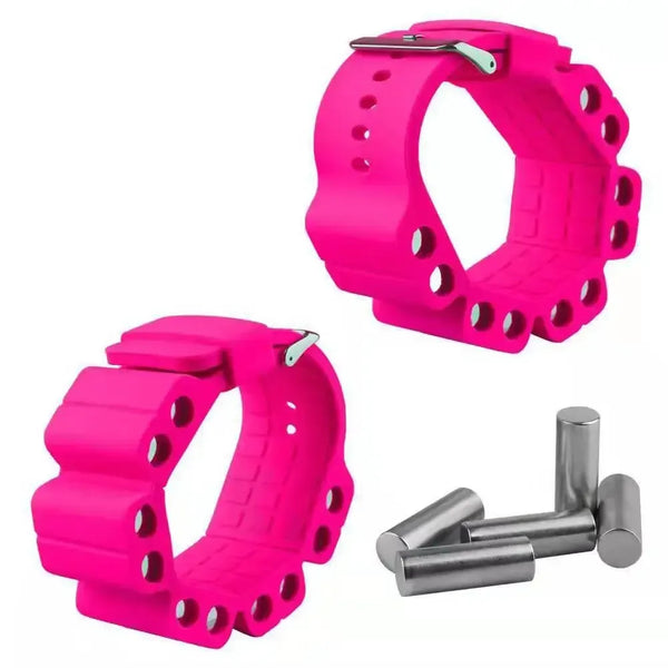 2Pcs Wrist Weights Adjustable Bracelet For Fitness Exercise Walking Jogging Yoga Gym - Pink
