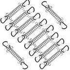 10Pcs Tent Wind Rope Spring Buckle Tent Tensioner Camping Deck Pegs Carabiner Clips Awning Tightener Fixed Hook