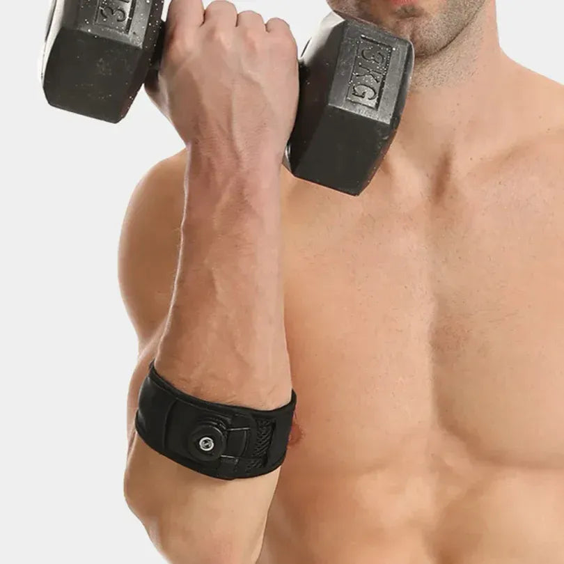 Adjustable Elbow Brace Tennis Elbow Arm Support Band Golf Strap Sports Protector Pad - Black M(20-26cm)