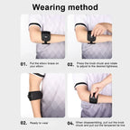 Adjustable Elbow Brace Tennis Elbow Arm Support Band Golf Strap Sports Protector Pad - Black L(26-32cm)