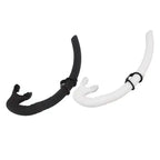 Diving Snorkel Foldable Mouthpiece Silicone Freediving Snorkel for Spearfishing Swimming Snorkeling Diving Accessory - Black