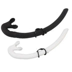 Diving Snorkel Foldable Mouthpiece Silicone Freediving Snorkel for Spearfishing Swimming Snorkeling Diving Accessory - Black