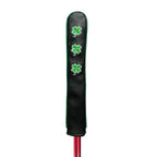 Golf Alignment Rod Cover Aiming Training Aid Headcover Waterproof Leather Head Protection Golf Supplies - Clover Black