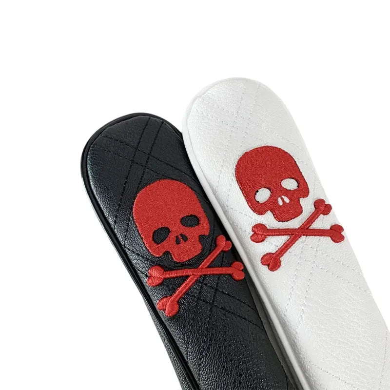 Golf Alignment Rod Cover Aiming Training Aid Headcover Waterproof Leather Head Protection Golf Supplies - Clover Black