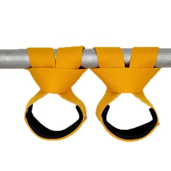 Gym Lifting Straps Barbell Deadlift Booster Belt Fitness Anti-slip Hand Wraps Wrist Straps Fitness Training Auxiliary Belt - Yellow L