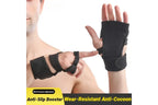 Half Finger Training Sport Gloves For Men Women Workout Fitness Body Building Weightlifting Gym Hand Wrist Protector Dumbbells - Red (1pair) M