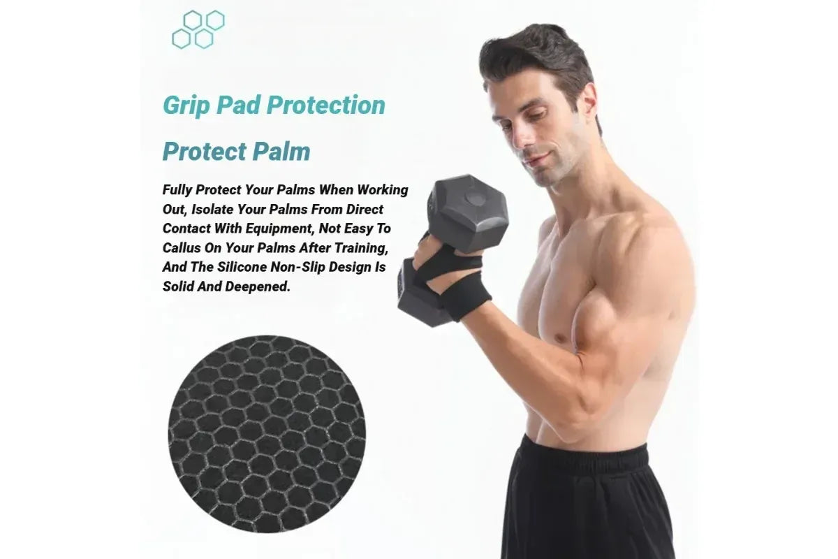 Half Finger Training Sport Gloves For Men Women Workout Fitness Body Building Weightlifting Gym Hand Wrist Protector Dumbbells - Red (1pair) M