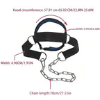 Head Neck Training Harness Exercise Cervical Spine Strap Adjustable Gym Fitness Weight Bearing Device - Blue