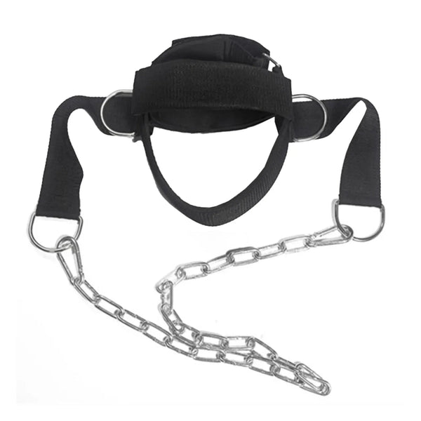 Head Neck Trainer Adjustable Neck Exerciser Head Harness Weight Lifting Belt Training Belt For Fitness Injury Recovery - Black