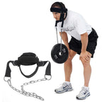 Head Neck Trainer Adjustable Neck Exerciser Head Harness Weight Lifting Belt Training Belt For Fitness Injury Recovery - Black