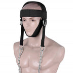 Head Neck Trainer Adjustable Neck Exerciser Head Harness Weight Lifting Belt Training Belt For Fitness Injury Recovery - Black