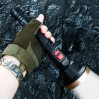 LED Flashlight USB Rechargeable Tactical Hunting Camping Lantern Built-in Battery Power Display - Gold
