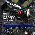 LED Flashlight USB Rechargeable Tactical Hunting Camping Lantern Built-in Battery Power Display - Gold